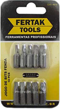 JOGO DE BITS FENDA C/ 10 PÇS