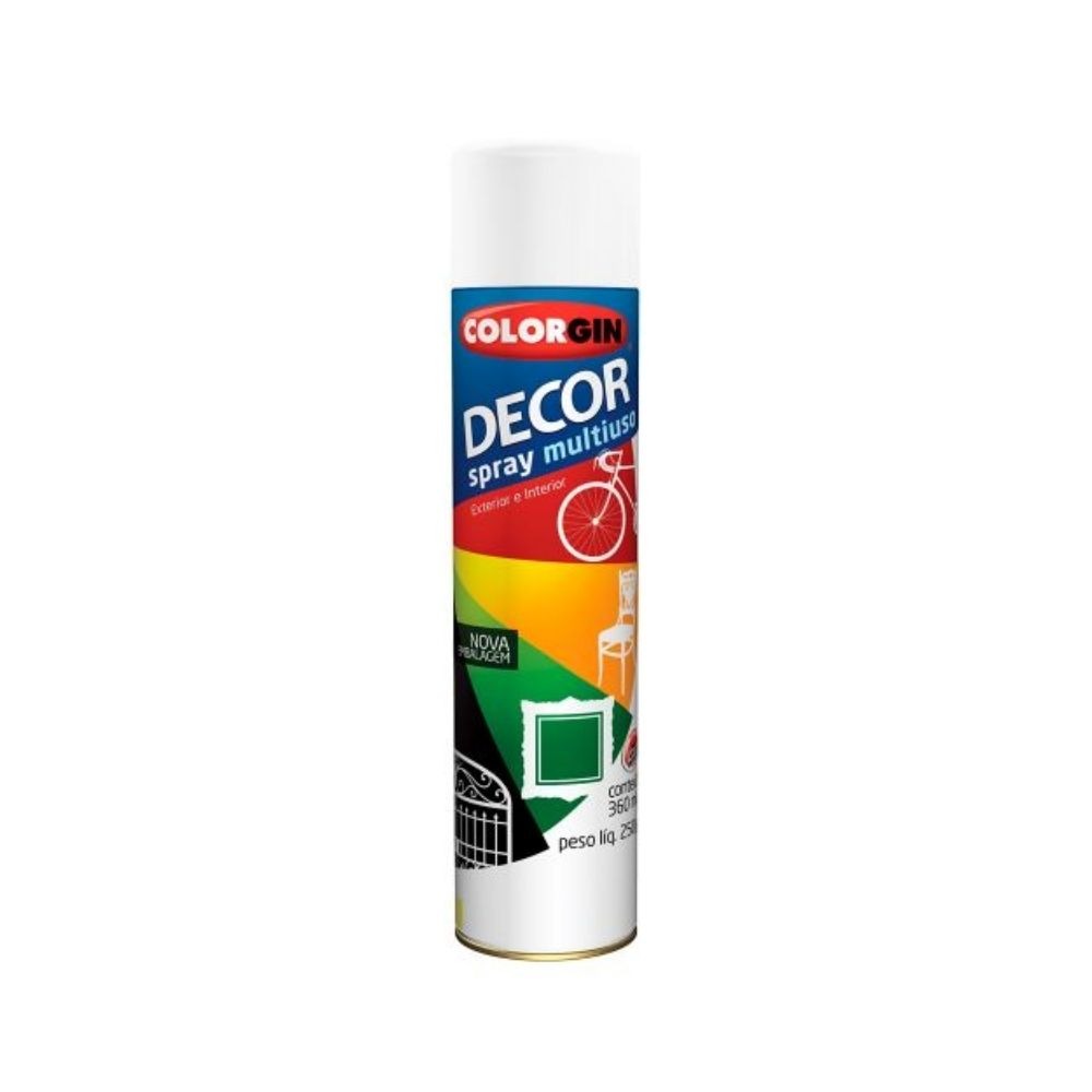 TINTA SPRAY COLOR GIN DECOR 360ML BRANCO BRILHANTE