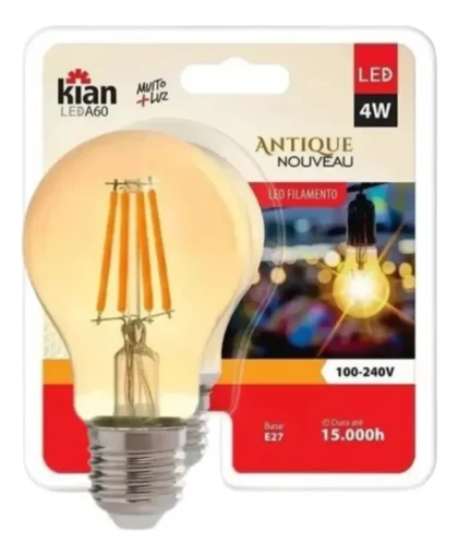 LÂMPADA LED FILAMENTO RETRO 4W 2.2K BIVOLT E-27