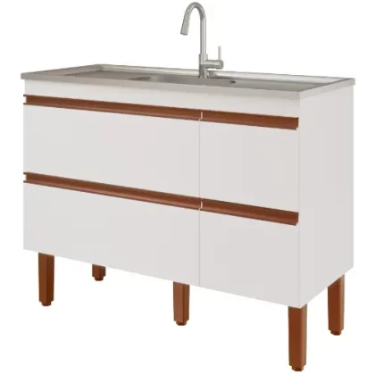 BALCÃO DE COZINHA PRISMA PX PERF. 1,14M AMÊNDOA/OFF WHITE REF. 88934