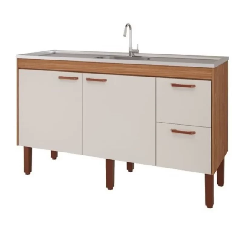 BALCÃO DE COZINHA SLIM 1,44M FREIJO/OFF WHITE REF. 363434