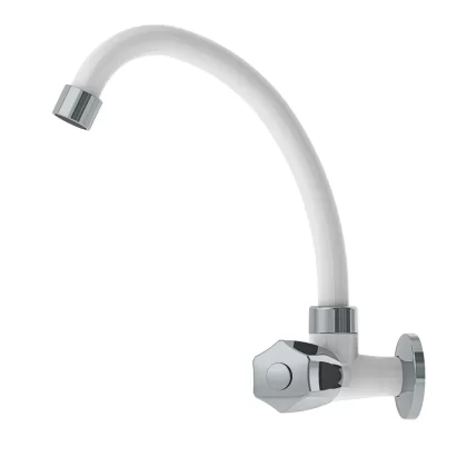 TORNEIRA ABS BICA ALTA C50 1/4VOLTA BRANCO/CROMADO-DELTA