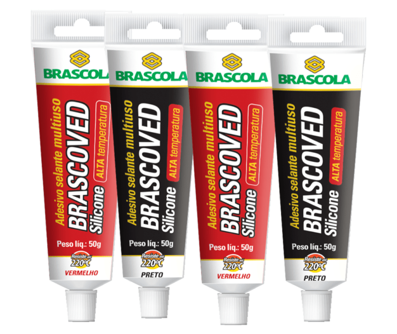 SILICONE BRASCOVED PRETO ALTA TEMPERATURA 50GR-BRASCOLA