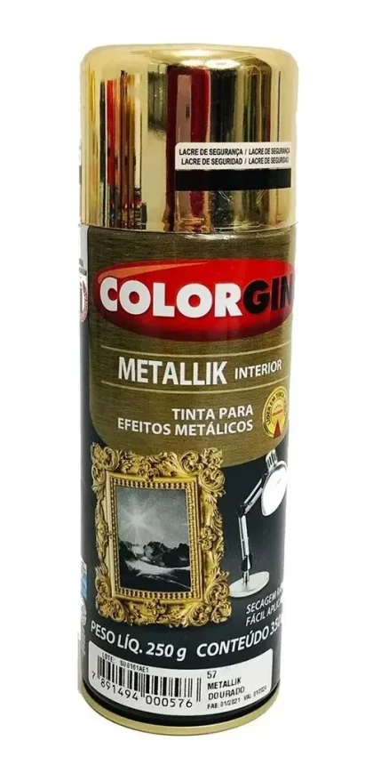 TINTA SPRAY METALIK DOURADO 350ML COLORGIN