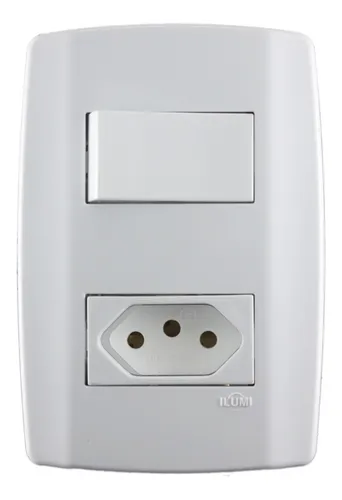 INTERRUPTOR SIMPLES COM TOMADA 20A SLIM-ILUMI