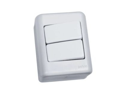 INTERRUPTOR DUPLO 10A AROS EXTERNO-PERLEX