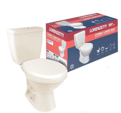 BACIA SANITARIA COM CAIXA ACOPLADA WAY BEGE LORENZETTI
