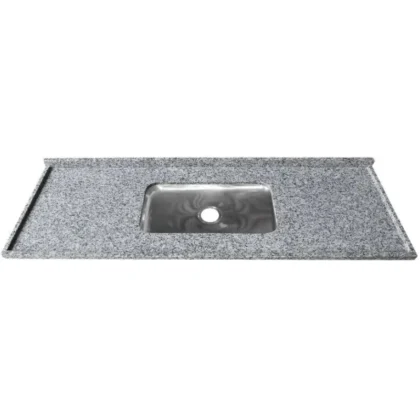 PIA DE GRANITO COM CUBA INOX 150MT CINZA CORUMBA-JK MARMORES E GRANITOS