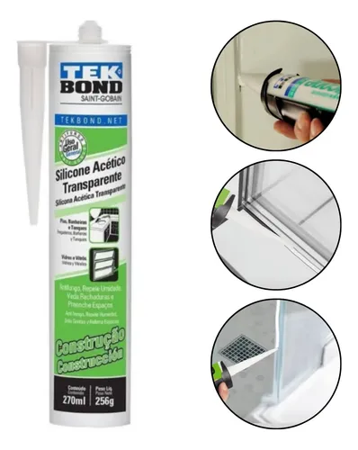 SILICONE ACETICO TRANSPARENTE 270ML-TEKBOND