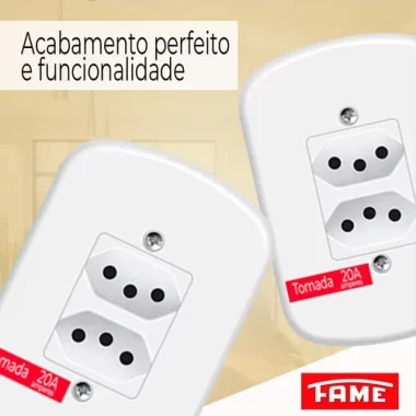 TOMADA DUPLA PADRAO 2P+T 20ACOM PLACA BLANC+-FAME
