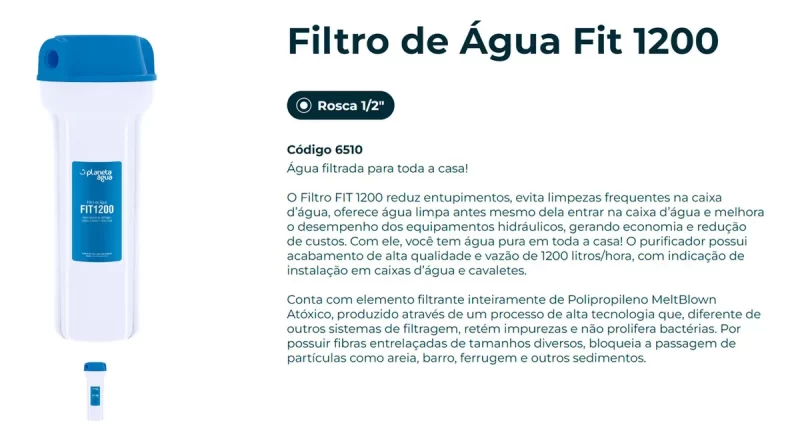 FILTRO FIT 1200-PLANETA AGUA - Imagem 2