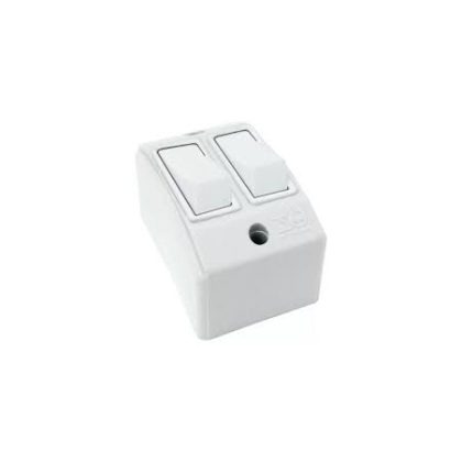 INTERRUPTOR DUPLO SOBREPOR 10A SIMPLES-PERLEX