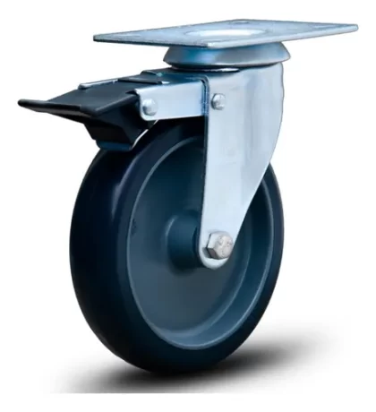 RODIZIO GIRATORIO COM FREIO 60KG RODA PVC CINZA-COLSON
