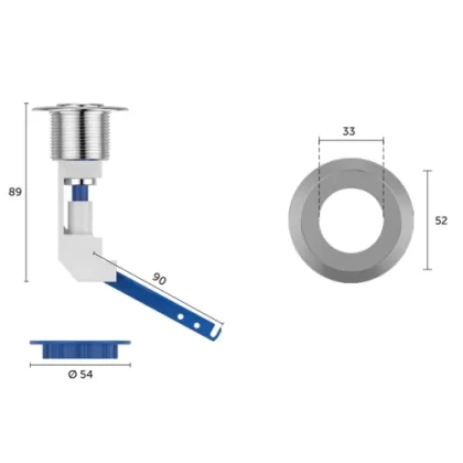 ACIONADOR SUPERIOR CROMADO UNIVERSAL-GLOBAL PLASTIC