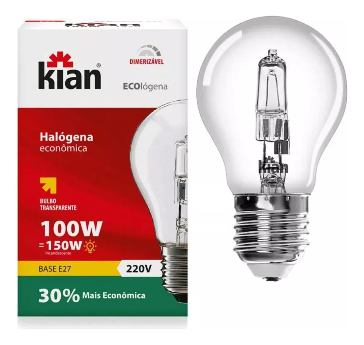LAMPADA HALOGENA 100WX127V ECOLOGENA-KIAN