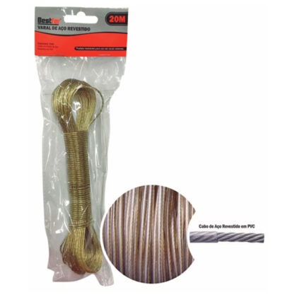 VARAL DE ACO REVESTIDO PVC COM 20MT-BESTFER