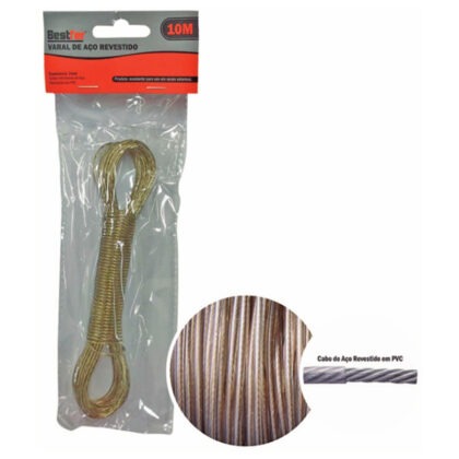 VARAL DE ACO REVESTIDO PVC COM 10MTS-BESTFER