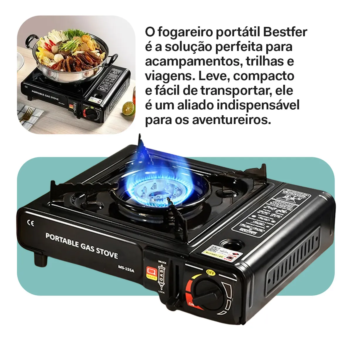 FOGAREIRO PORTATIL AUTOMATICO-BESTFER - Imagem 2