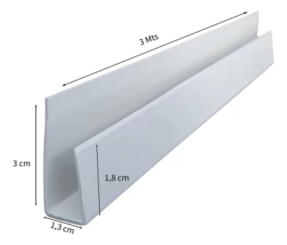 ACABAMENTO TIPO U COM 3METROS PARA FORRO-PERLEX