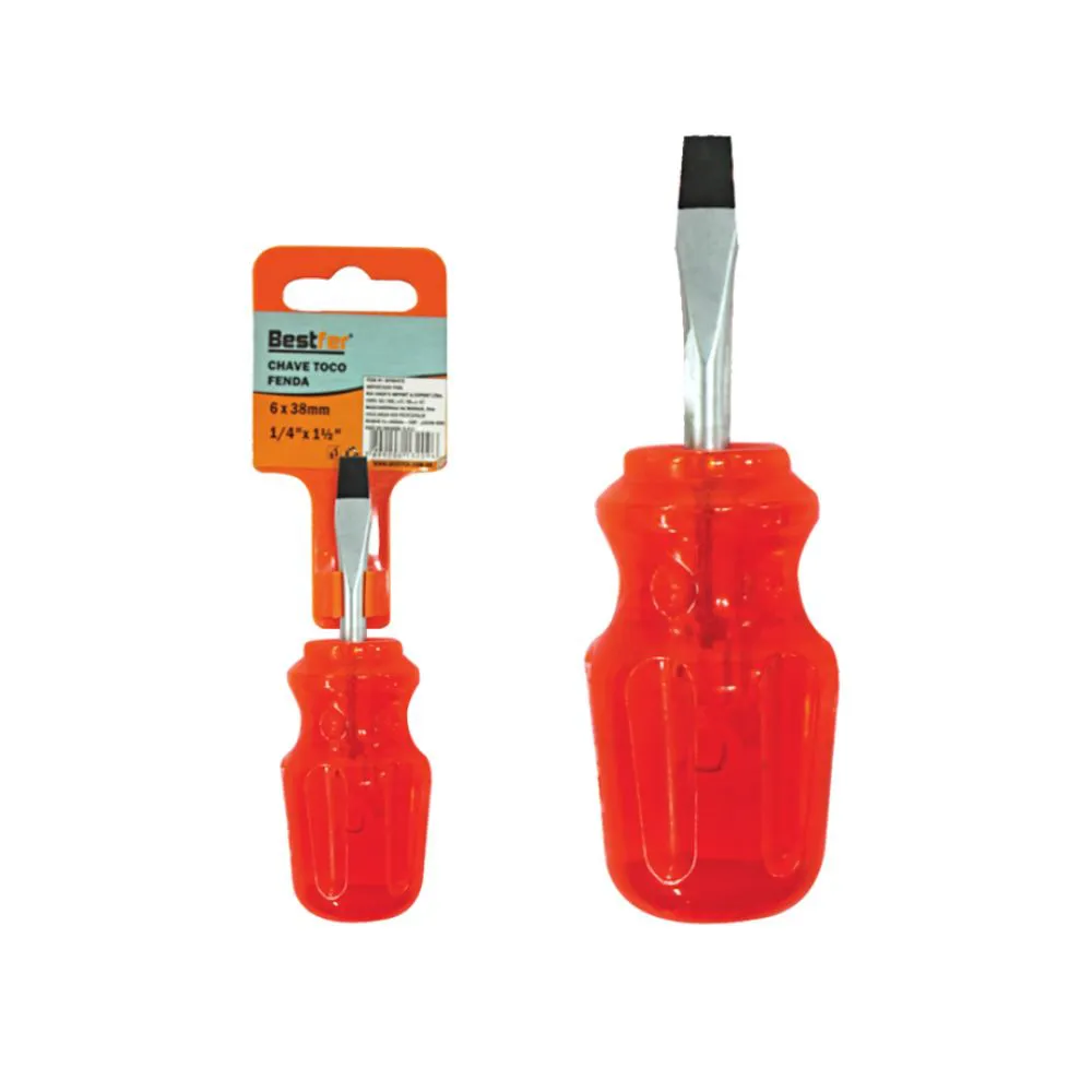 CHAVE FENDA TOCO 1/4X1.1/2 CABO TRANSPARENTE-BESTFER