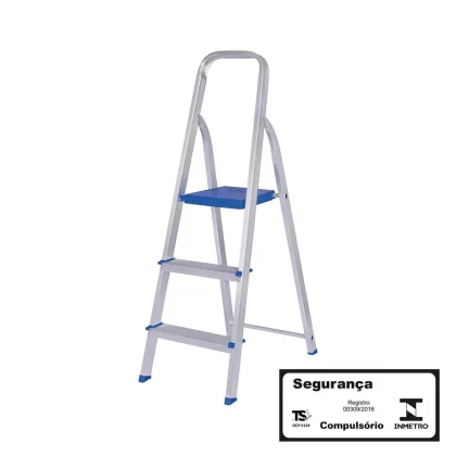 ESCADA ALUMINIO COM 3 DEGRAUS-METALURGICA MOR