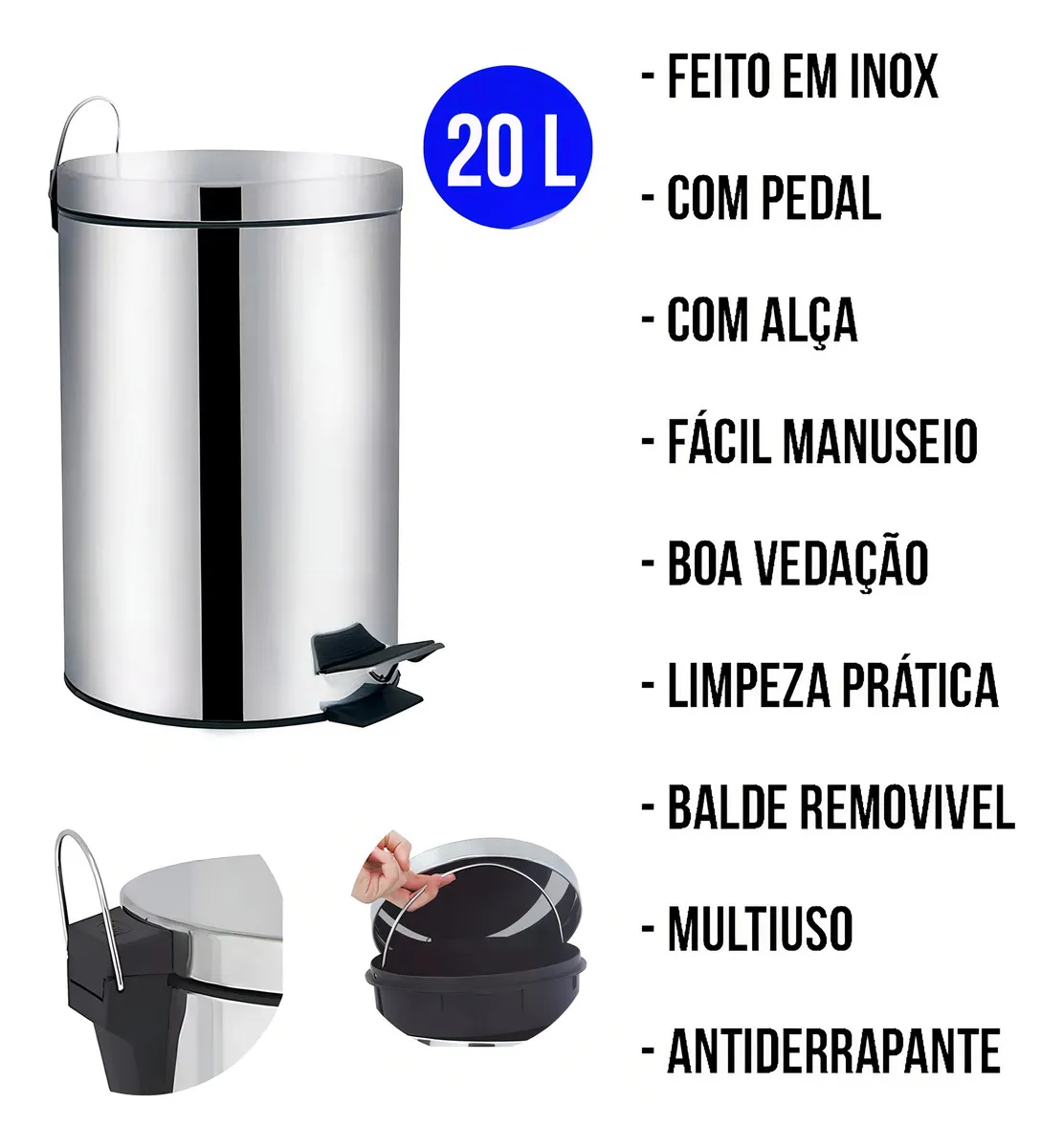 LIXEIRA 20 LITROS LINHA AGATA-MOR - Imagem 2