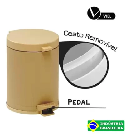LIXEIRA COM PEDAL 4.5LT CAMURCA-VIEL
