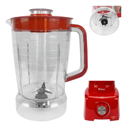 COPO PARA LIQUIDIFICADOR PHILCO 700/900W E BRITANIA TAMPA VERMELHA