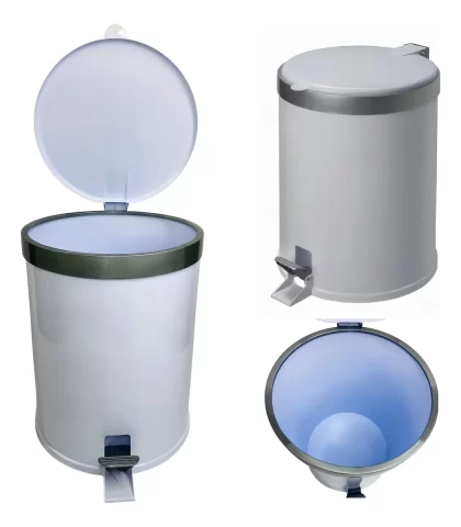 LIXEIRA COM PEDAL 12 LITROS BRANCA POLIPROPILENO-VIEL