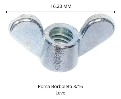 PORCA BORBOLETA 3/16 COM 10 PECAS