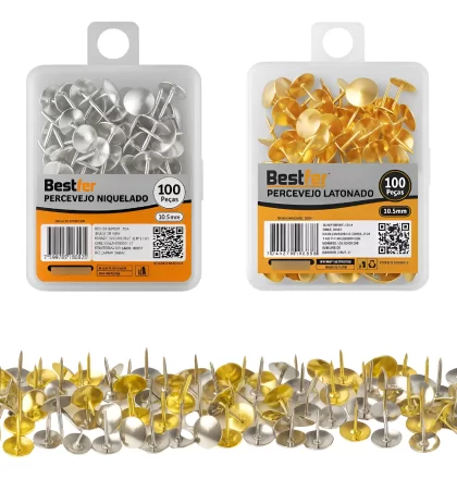 PERCEVEJO LATONADO OU NIQUELADO C/100PCS-BESTFER