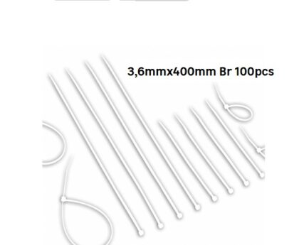 ABRACADEIRA DE NYLON BRANCA 3.6X400MM-MELFI