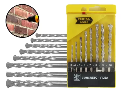 JOGO DE BROCA PARA CONCRETO 8 PECAS-FERTAK