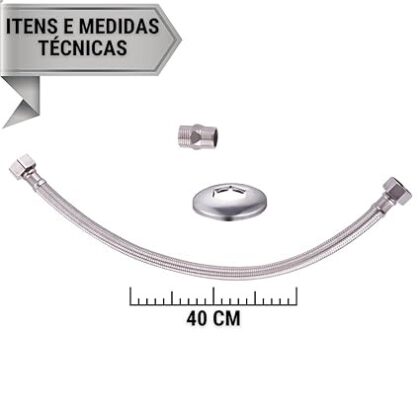 ENGATE FLEXIVEL CROMADO 40CM-HF