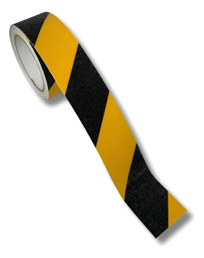 FITA ANTIDERRAPANTE ZEBRADA PRETO/AMARELO 50MMX5MT-KOM LOG