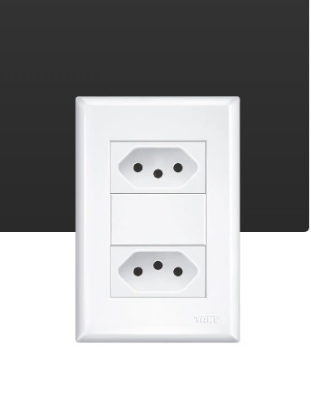 CONJUNTO TOMADA DUPLA 2P+T 10A COM PLACA EVIDENCE-FAME