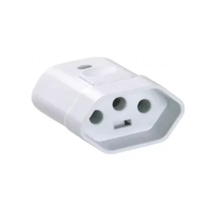 TOMADA MOVEL 2P+T 10A BRANCA 2043BR-PERLEX