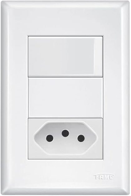 CONJUNTO INTERRUPTOR SIMPLES COM TOMADA PADRAO 2P+T 20A EVIDENCE-FAME