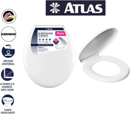 ASSENTO SANITARIO ALMOFADADO BRANCO CLASSICO-ATLAS