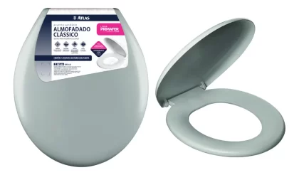 ASSENTO SANITARIO ALMOFADADO CINZA CLASSICO-ATLAS