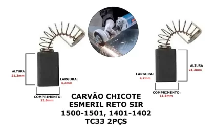 ESCOVA DE CARVAO CHICOTE ESMERIL 1500-JM COMERCIO