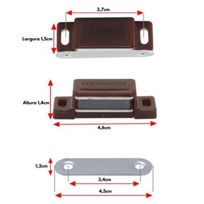 FECHO MAGNETICO MOGNO METAL/PLASTICO COM 2-PJ INDUSTRIA