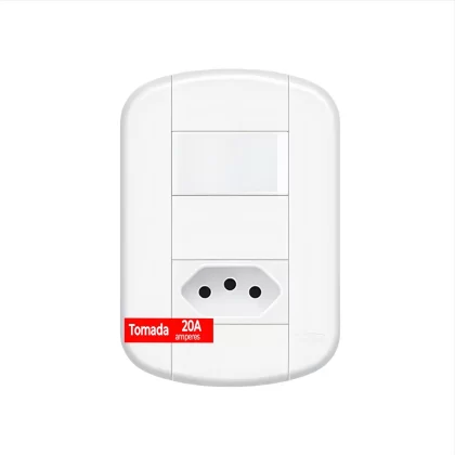 INTERRUPTOR 2 TECLAS SIMPLES E TOMADA 2P+T 20A BLANC+-FAME