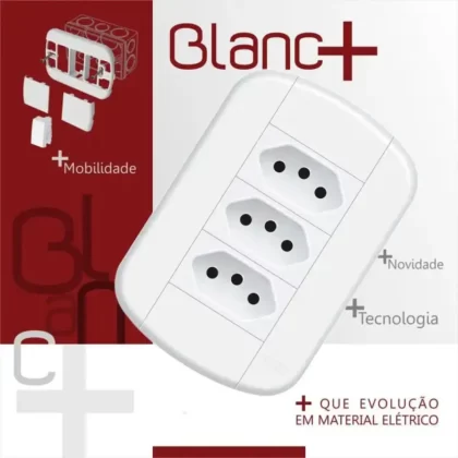 3 TOMADAS PADRAO 2P+T 10A COM PLACA BLANC+-FAME