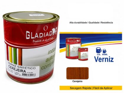 VERNIZ SINTETICO CEREJEIRA 900ML-GLADIADOR