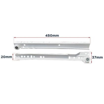 CORREDICA 45CM BRANCA METALICA-PJ INDUSTRIA