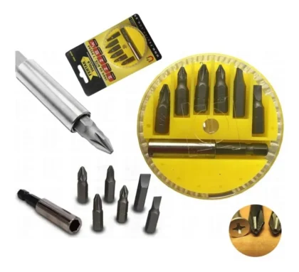 KIT DE BITS 7 PECAS COM ADAPTADOR-FERTAK