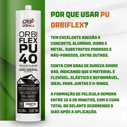 ADESIVO POLIURETANO PU40 PRETO 360GR-ORBIQUIMICA