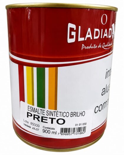 ESMALTE SINTETICO BRILHO PRETO 900ML-GLADIADOR