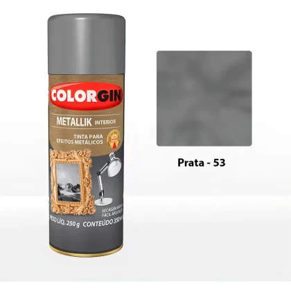 TINTA SPRAY METALLIK PRATA 350ML-COLORGIN